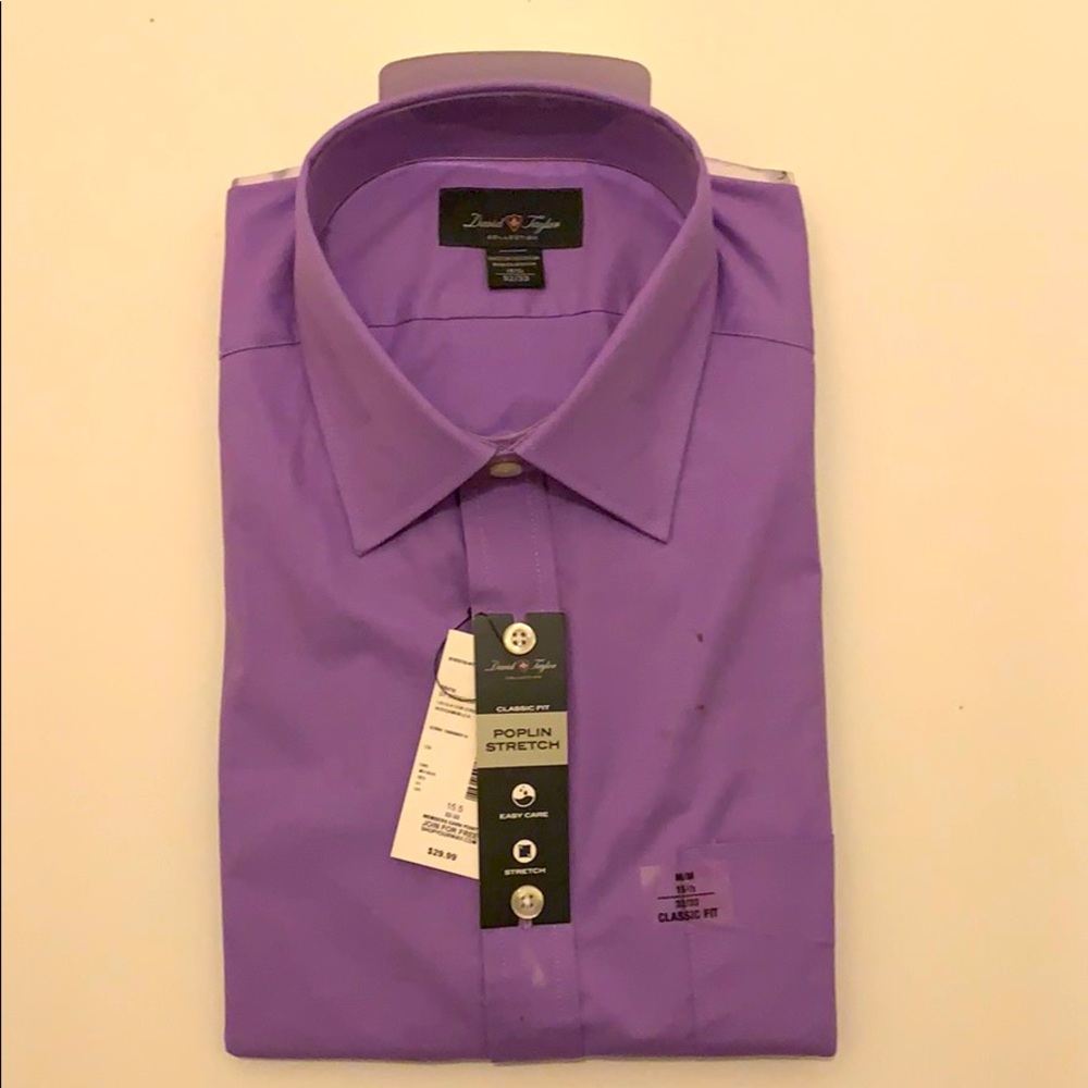 David Taylor Men’s Stretch Poplin Dress Shirt